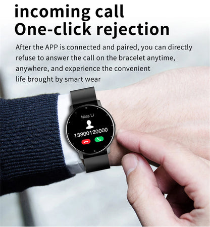 LIGE 2025 New Smart Watch Men Full Touch Screen Sport Fitness Watch IP67 Waterproof Bluetooth For Android ios smartwatch Men+box