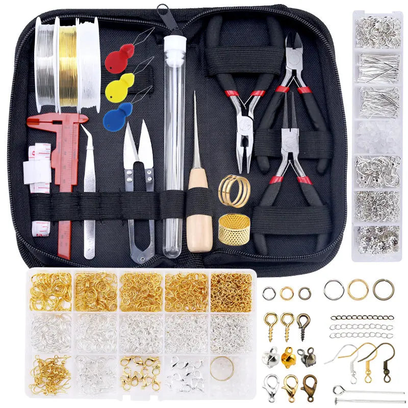Jewelry Making Supplies Kit with Jewelry Tools, Jewelry Copper Wires Thread and Jewelry Findings for Jewelry Repair and Beading