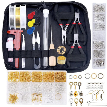 Jewelry Making Supplies Kit with Jewelry Tools, Jewelry Copper Wires Thread and Jewelry Findings for Jewelry Repair and Beading