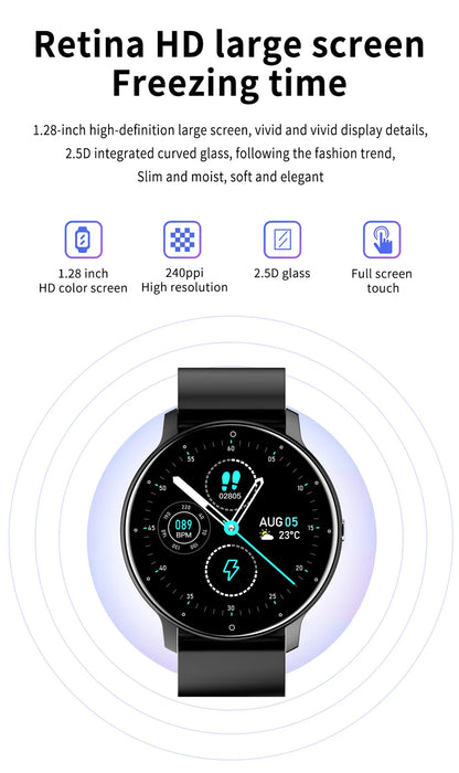 LIGE 2025 New Smart Watch Men Full Touch Screen Sport Fitness Watch IP67 Waterproof Bluetooth For Android ios smartwatch Men+box