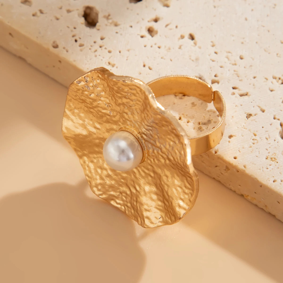 Ingemark 20 Styles Boho Unique Gold Color Petal Flower Rings for Women Punk Geometric Adjustable Rings Couple New Year Jewelry