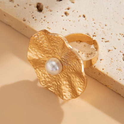 Ingemark 20 Styles Boho Unique Gold Color Petal Flower Rings for Women Punk Geometric Adjustable Rings Couple New Year Jewelry