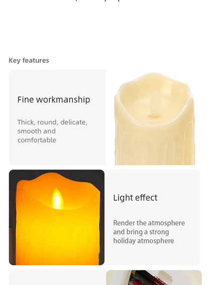 1 Pc Electronic Candle Lights Simulation Of Plastic Candles Wedding Party Birthday Decorations Family Ornaments Decorations