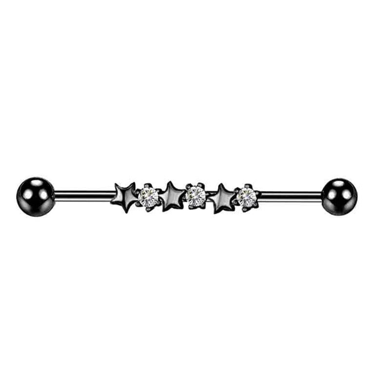 1PCS Stainless Steel Butterfly Industrial Piercing Barbell 14G Star Industrial Earring Tragus Cartilage Jewelry Industrial Rings