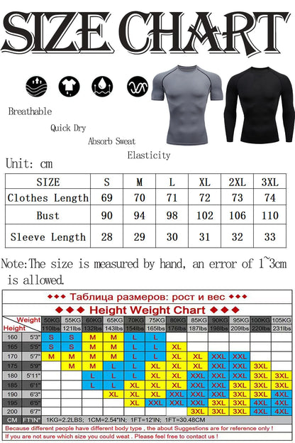Anime Men's Compression Shirt Fitness Sport Running Tight Gym TShirts Athletic Workout Quick Dry Tops Tee Summer