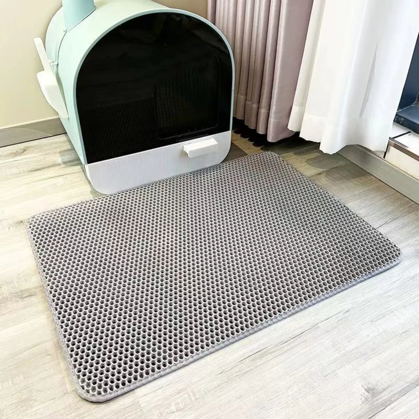 Large Cat Litter Mat Waterproof Double Layer Litter Trapper Non Slip Easy Clean Pet Toilet Pad for Litter Box Sand Control
