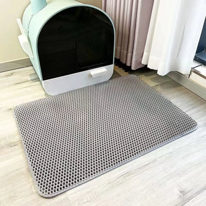 Large Cat Litter Mat Waterproof Double Layer Litter Trapper Non Slip Easy Clean Pet Toilet Pad for Litter Box Sand Control
