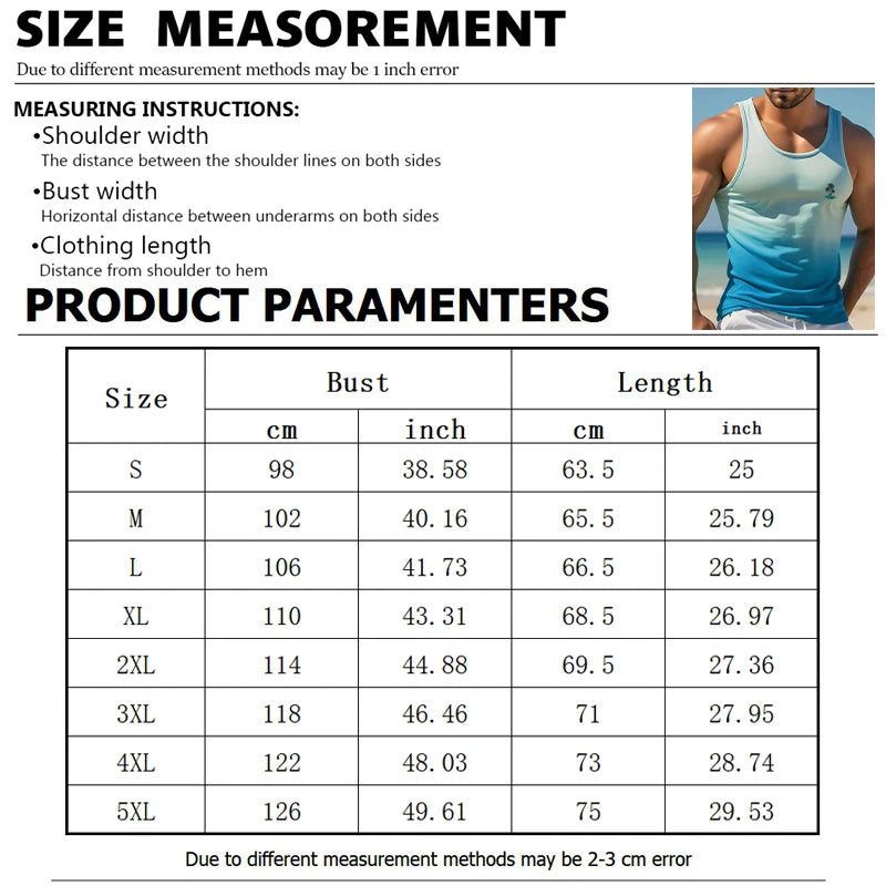 Summer Casual Style Men's Vest Coconut Tree Logo Solid Color Sleeveless Fitness Top Men's Fashion Outdoor Fitness Vest Clothing