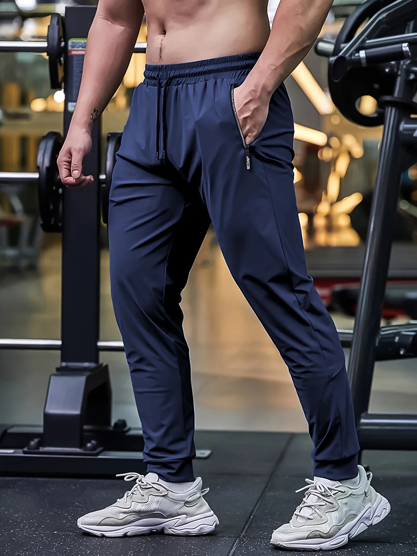 2025 Men's summer lightweight breathable ice fast drying stretch jogging pants outdoor casual training fitness room pants