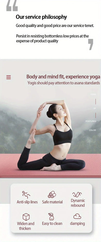 Thickened Anti Slip Yoga Mat Foam Mat Exercise Fitness Pilates Gymnastics Equipment Exercise Mat, Suitable for Yoga, Pilates
