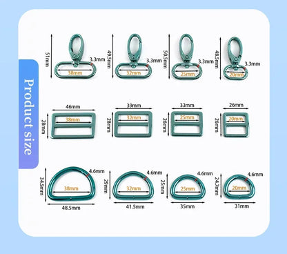 2/3Sets Meetee 20-38mm Metal Bag Strap Buckles D Ring Swivel Lobster Clasp Pet Collar Tri-glide Slider Hook DIY Bags Accessories