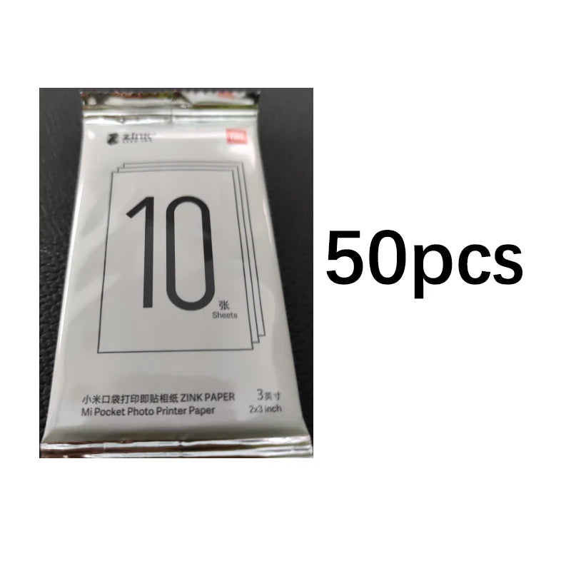 Original Xiaomi Pocket Printer Paper ZINK Self-adhesive Photo Print Sheets For Xiaomi 3-inch Mini Pocket Photo Printer Only Pape