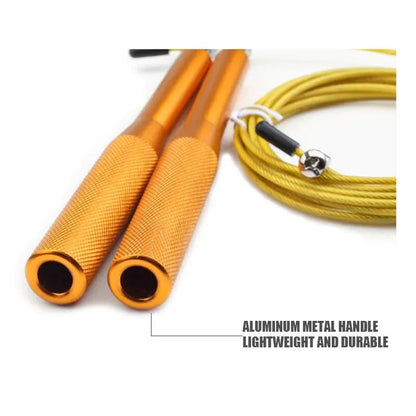High Fast Speed Rope Wire Rope Jump Skipping Black Rope Aluminum Handle Adjustable Steel For Fitness with Durable Opp Bag