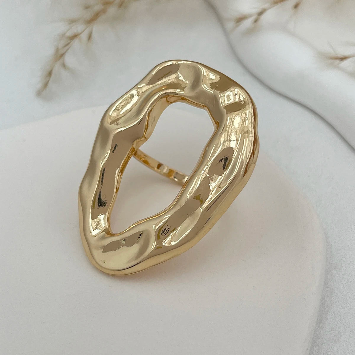 Ingemark 20 Styles Boho Unique Gold Color Petal Flower Rings for Women Punk Geometric Adjustable Rings Couple New Year Jewelry