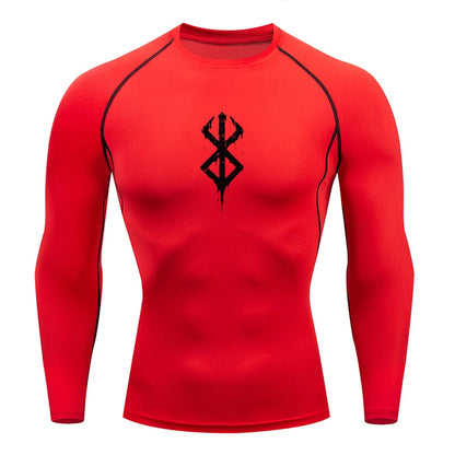 Anime Men's Compression Shirt Fitness Sport Running Tight Gym TShirts Athletic Workout Quick Dry Tops Tee Summer