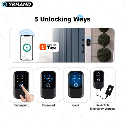 YRHAND TTlock password Smart Fingerprint Digital card Inteligente Tuya Electronic Portable IP66 Lock Boxes For Smart Home