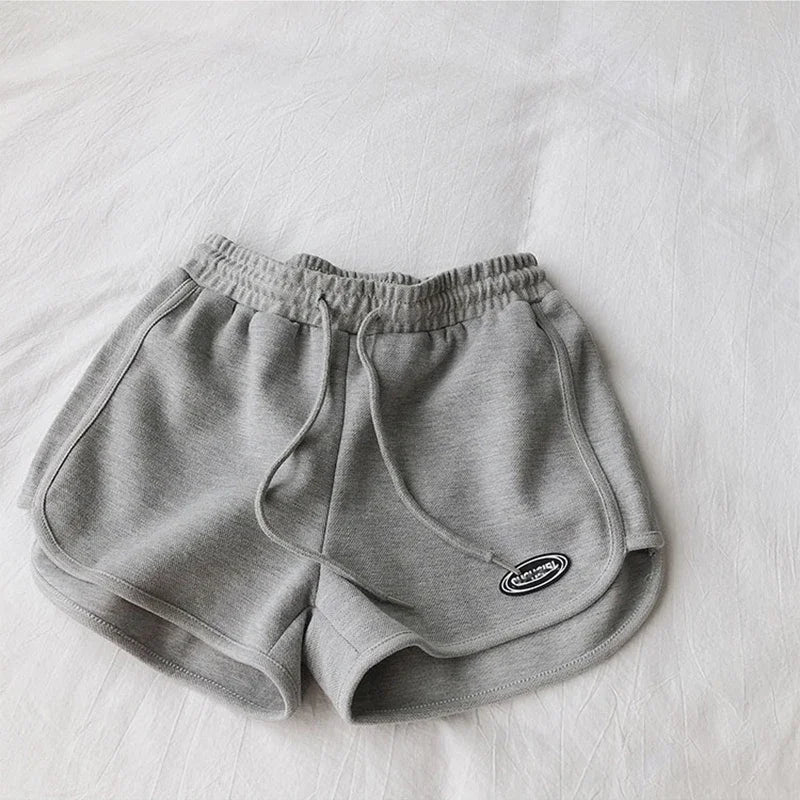 Women Casual Loose Drawstring Sports Shorts Elastic High Waist Fitness Running A-line Shorts Basic Yoga Wide Leg Trousers Summer