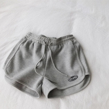 Women Casual Loose Drawstring Sports Shorts Elastic High Waist Fitness Running A-line Shorts Basic Yoga Wide Leg Trousers Summer