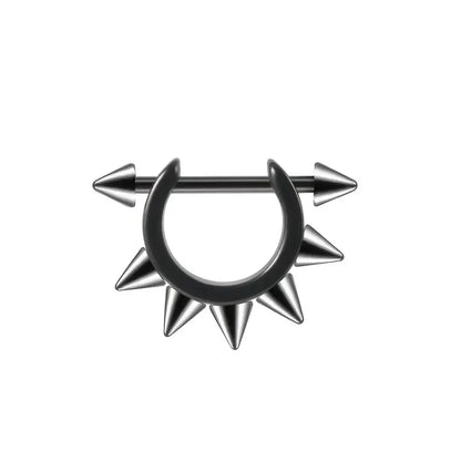 1pc Stainless Steel Cone Silver/Black Color Ear Cartilage Spike Hoop Earring, Tragus Helix Daith Piercing Jewelry For Men