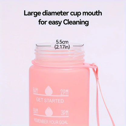 Sports Water Bottle with Time-Tracking Straw Leak Proof Locking Flip Cover for Easy Carry Ideal for Outdoor Adventures