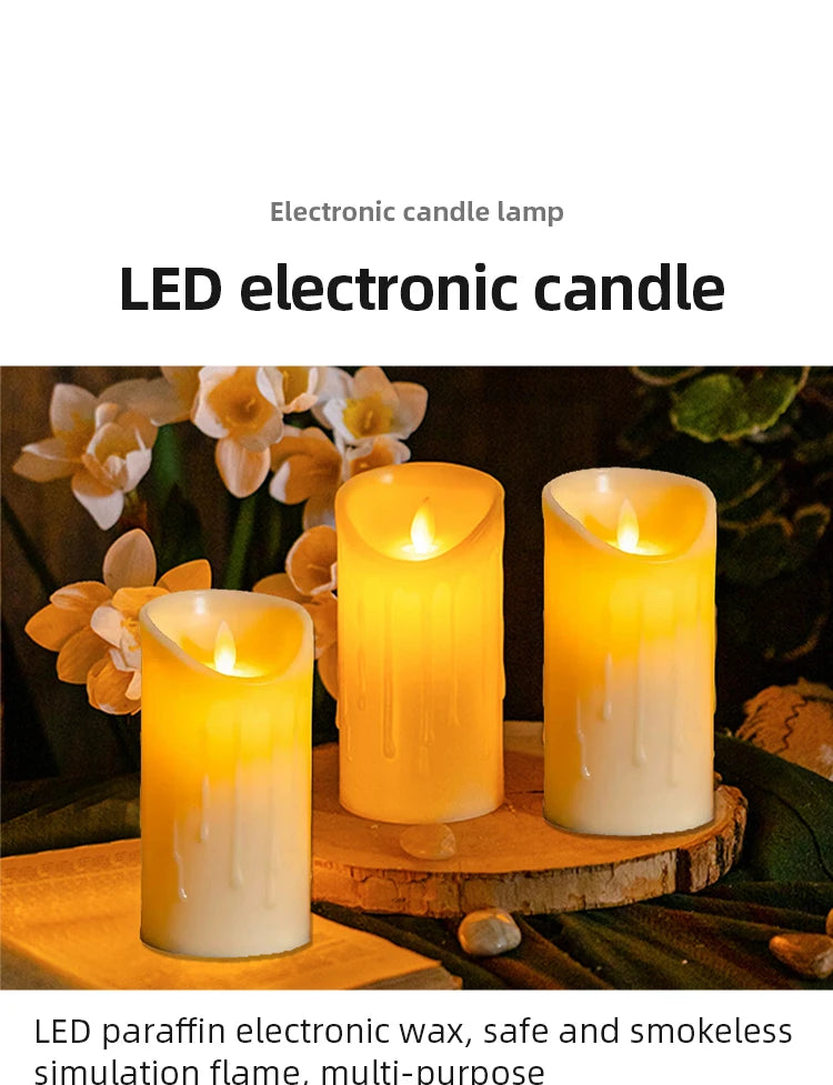 1 Pc Electronic Candle Lights Simulation Of Plastic Candles Wedding Party Birthday Decorations Family Ornaments Decorations