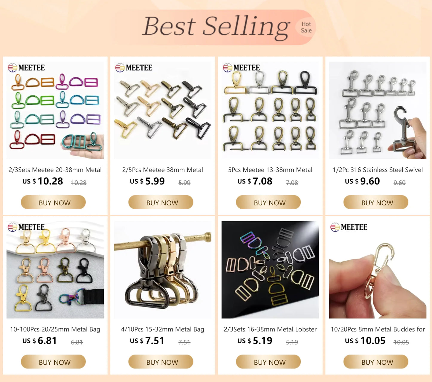 2/3Sets Meetee 20-38mm Metal Bag Strap Buckles D Ring Swivel Lobster Clasp Pet Collar Tri-glide Slider Hook DIY Bags Accessories