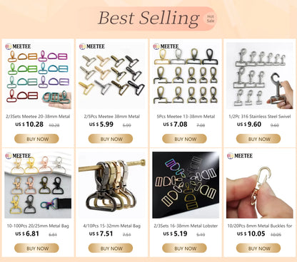 2/3Sets Meetee 20-38mm Metal Bag Strap Buckles D Ring Swivel Lobster Clasp Pet Collar Tri-glide Slider Hook DIY Bags Accessories