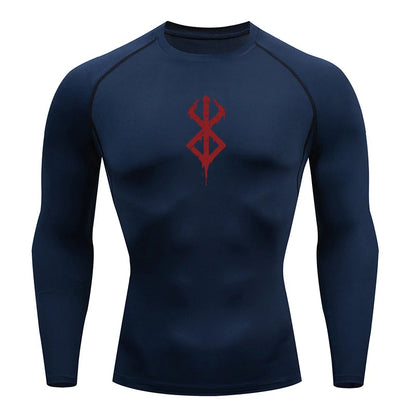 Anime Men's Compression Shirt Fitness Sport Running Tight Gym TShirts Athletic Workout Quick Dry Tops Tee Summer