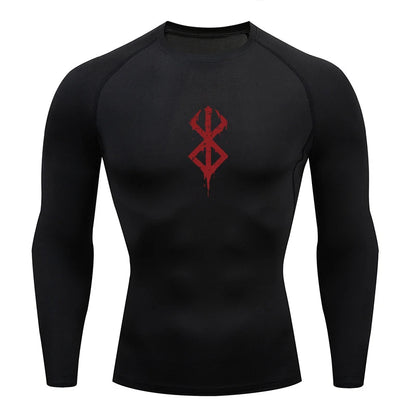 Anime Men's Compression Shirt Fitness Sport Running Tight Gym TShirts Athletic Workout Quick Dry Tops Tee Summer