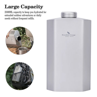 Boundless Voyage 2.5L/84.55oz Titanium Sports Water Bottle Big Capacity Flask Water Jug for Gym, Fitness, Camping Ti3004D
