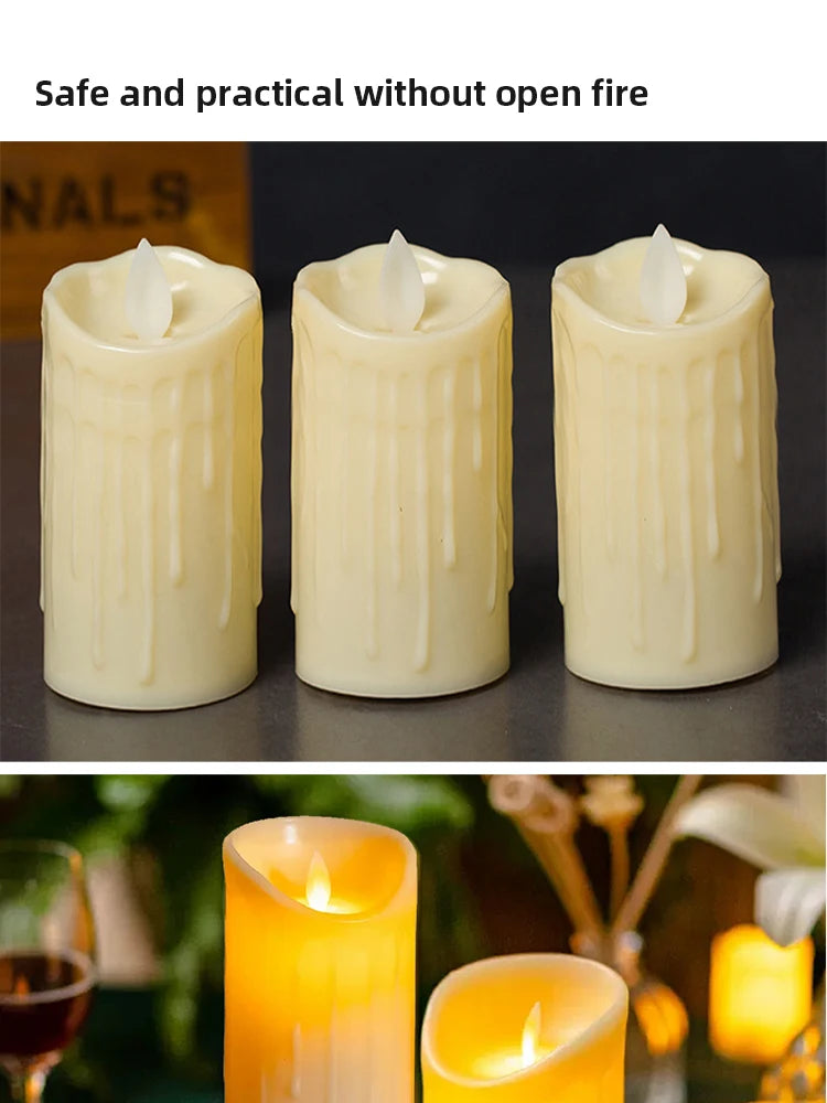 1 Pc Electronic Candle Lights Simulation Of Plastic Candles Wedding Party Birthday Decorations Family Ornaments Decorations