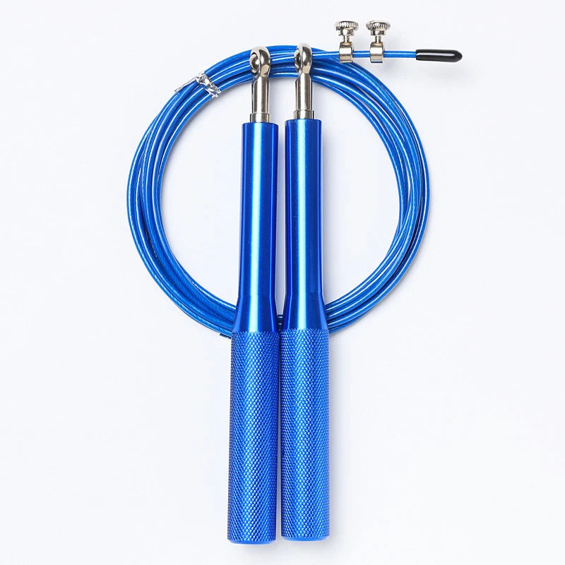 High Fast Speed Rope Wire Rope Jump Skipping Black Rope Aluminum Handle Adjustable Steel For Fitness with Durable Opp Bag