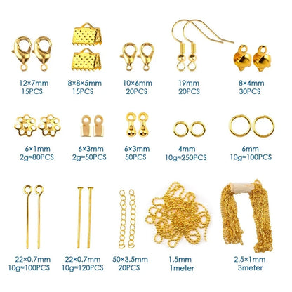Jewelry Making Supplies Kit with Jewelry Tools, Jewelry Copper Wires Thread and Jewelry Findings for Jewelry Repair and Beading