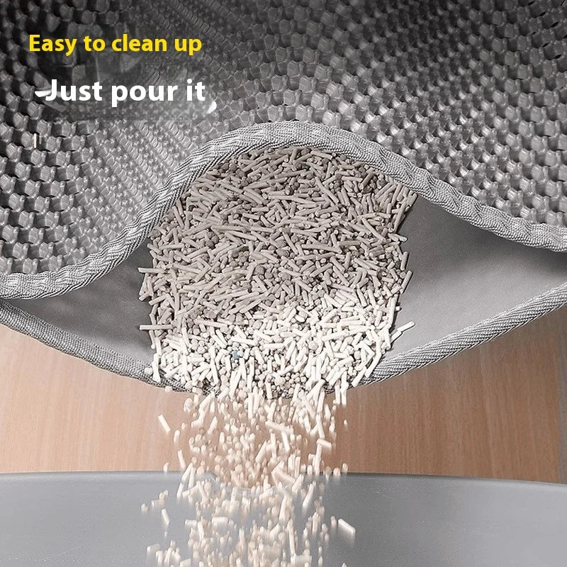 Large Cat Litter Mat Waterproof Double Layer Litter Trapper Non Slip Easy Clean Pet Toilet Pad for Litter Box Sand Control