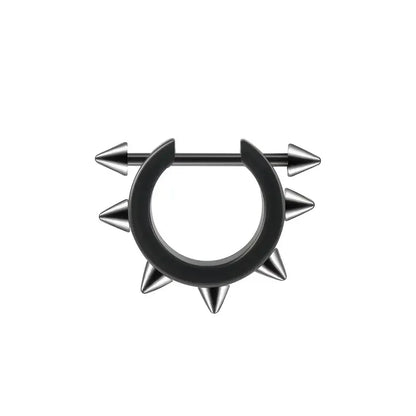 1pc Stainless Steel Cone Silver/Black Color Ear Cartilage Spike Hoop Earring, Tragus Helix Daith Piercing Jewelry For Men