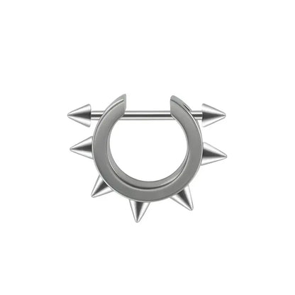 1pc Stainless Steel Cone Silver/Black Color Ear Cartilage Spike Hoop Earring, Tragus Helix Daith Piercing Jewelry For Men