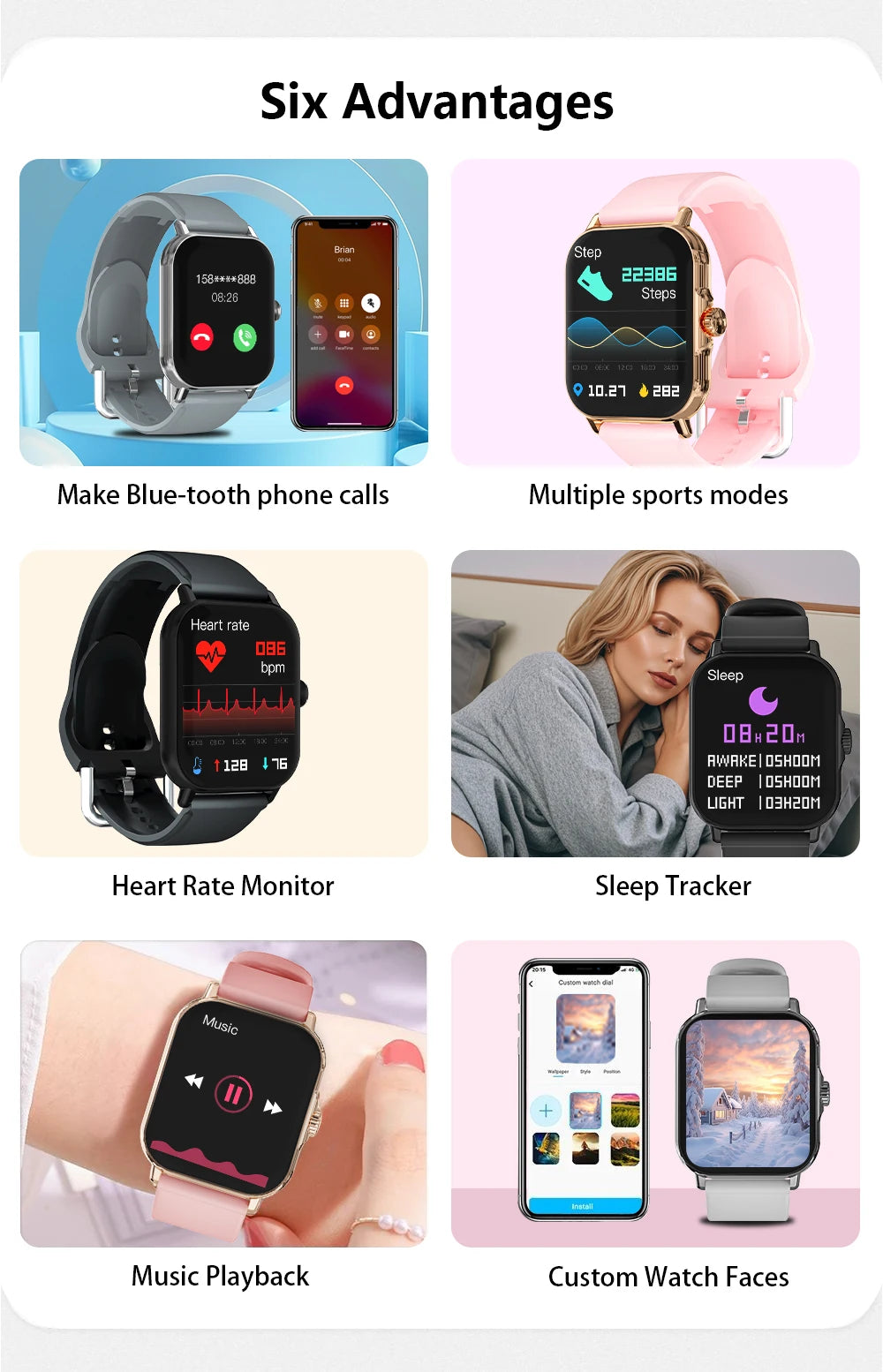 LAXASFIT 2026 New Smart Watch For Men Women Gift Full Touch Screen Sport Fitness Watches BT Call Digital Smartwatch Wristwatch