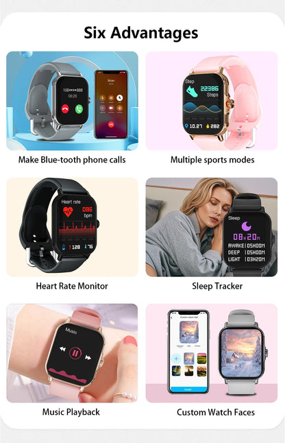 LAXASFIT 2026 New Smart Watch For Men Women Gift Full Touch Screen Sport Fitness Watches BT Call Digital Smartwatch Wristwatch