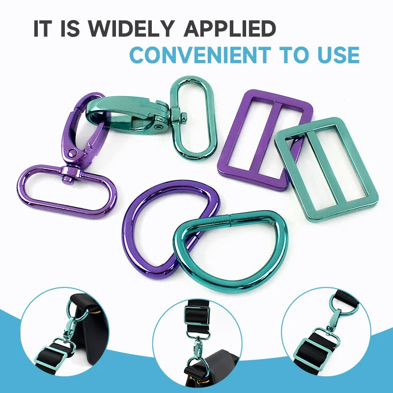 2/3Sets Meetee 20-38mm Metal Bag Strap Buckles D Ring Swivel Lobster Clasp Pet Collar Tri-glide Slider Hook DIY Bags Accessories