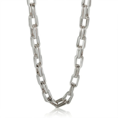 Thick Flat Cuban Link Chain Stainless Steel Necklace Bracelet Jewelry Set Waterproof Gold Color Plated For Pet Girl Women Hiphop