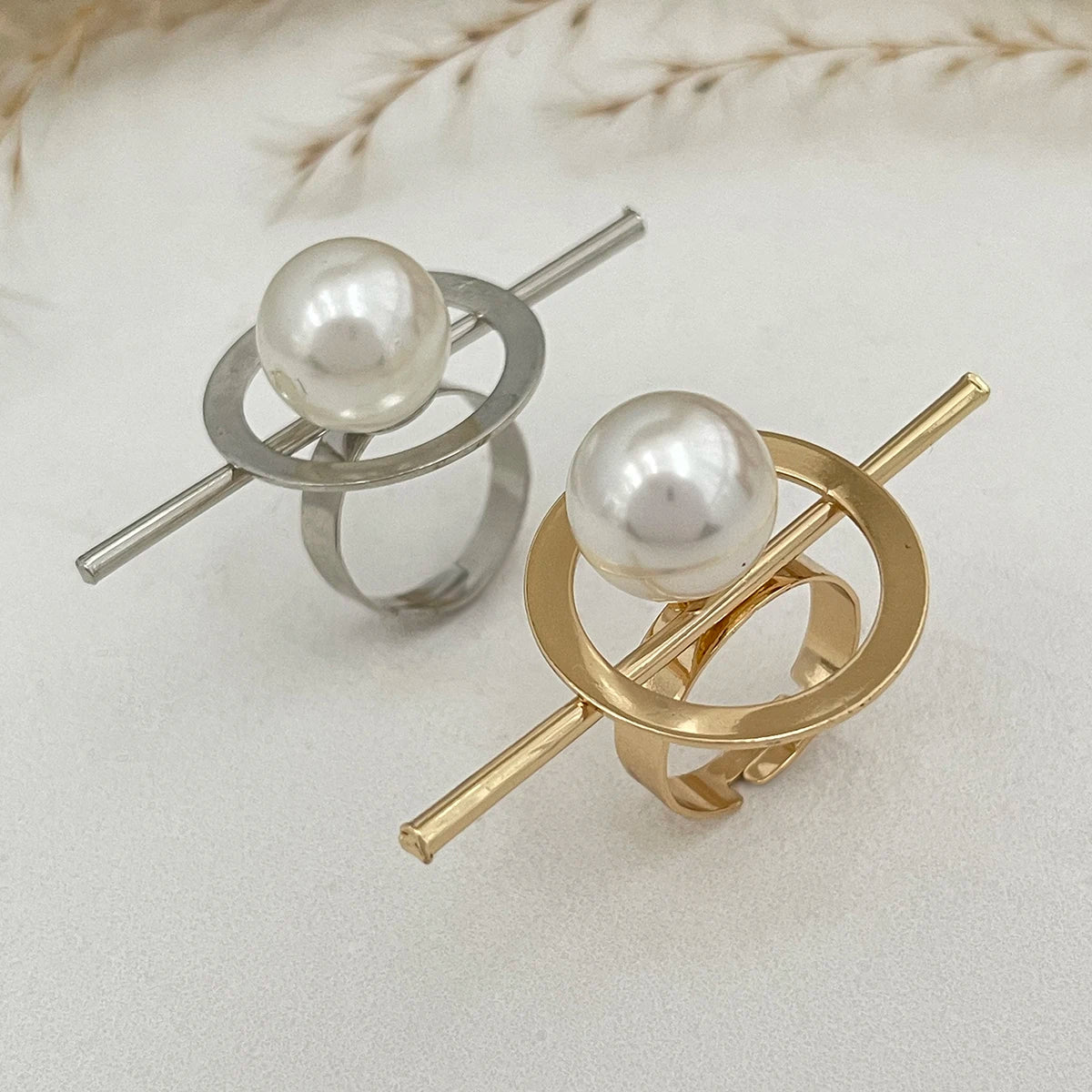 Ingemark 20 Styles Boho Unique Gold Color Petal Flower Rings for Women Punk Geometric Adjustable Rings Couple New Year Jewelry