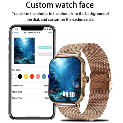 LAXASFIT 2026 New Smart Watch For Men Women Gift Full Touch Screen Sport Fitness Watches BT Call Digital Smartwatch Wristwatch