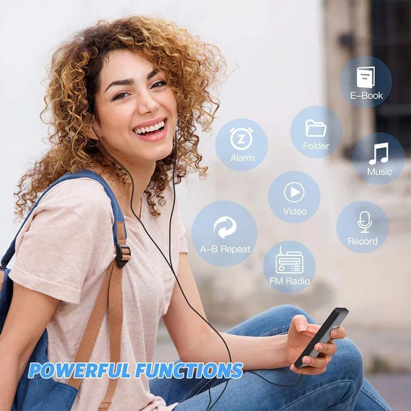 Portable MP3 Player With LCD Digital Display FM Radio Video Hifi MP3 Player E-books Support Bluetooth Lossless Music Player