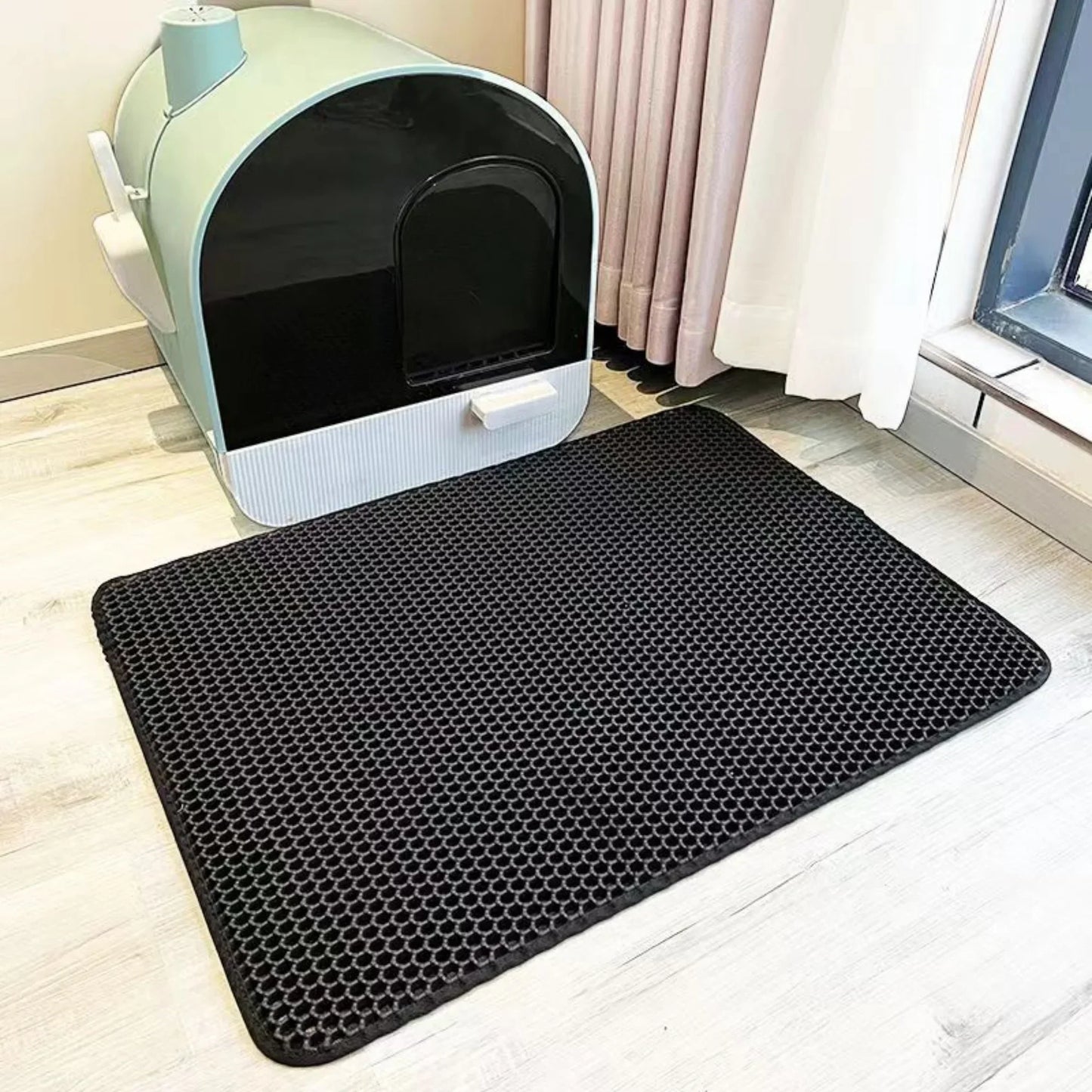Large Cat Litter Mat Waterproof Double Layer Litter Trapper Non Slip Easy Clean Pet Toilet Pad for Litter Box Sand Control