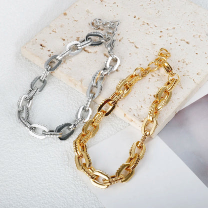 Thick Flat Cuban Link Chain Stainless Steel Necklace Bracelet Jewelry Set Waterproof Gold Color Plated For Pet Girl Women Hiphop