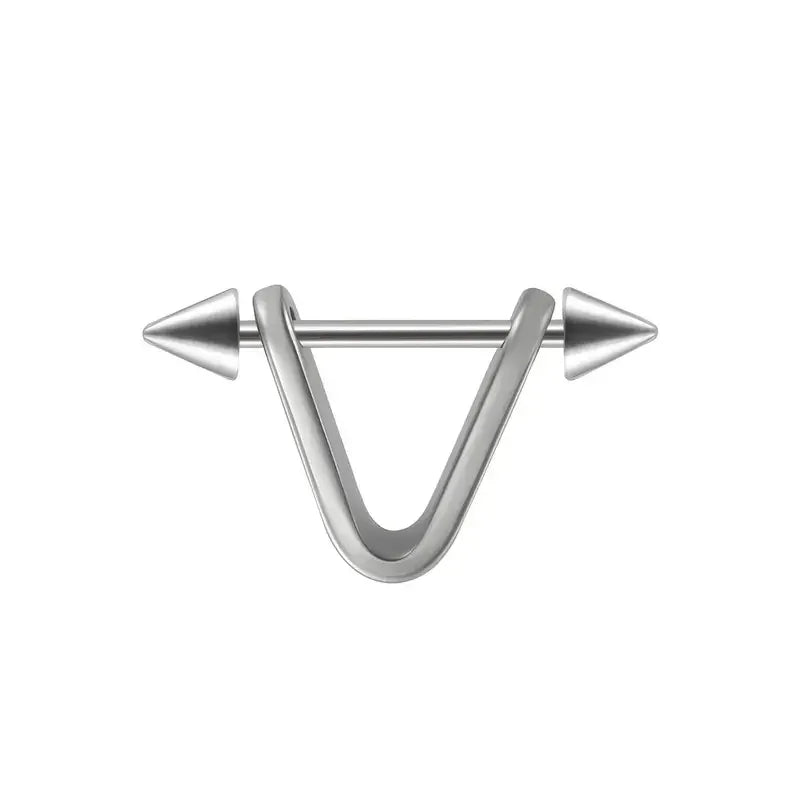 1pc Stainless Steel Cone Silver/Black Color Ear Cartilage Spike Hoop Earring, Tragus Helix Daith Piercing Jewelry For Men