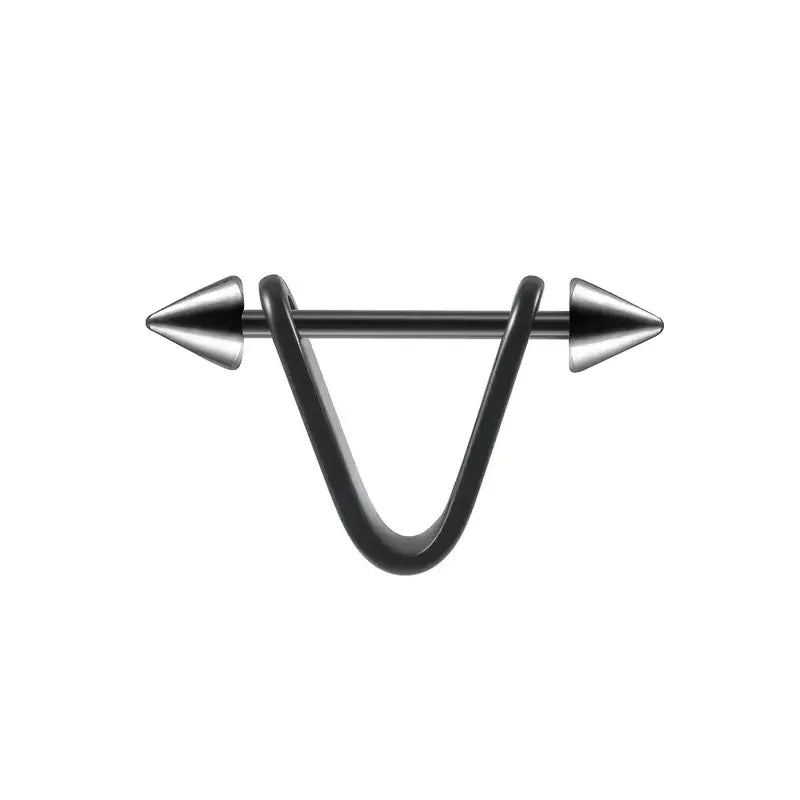 1pc Stainless Steel Cone Silver/Black Color Ear Cartilage Spike Hoop Earring, Tragus Helix Daith Piercing Jewelry For Men