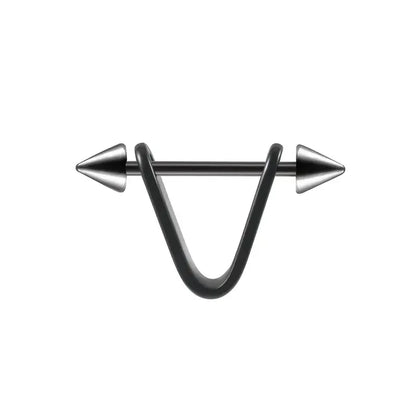 1pc Stainless Steel Cone Silver/Black Color Ear Cartilage Spike Hoop Earring, Tragus Helix Daith Piercing Jewelry For Men