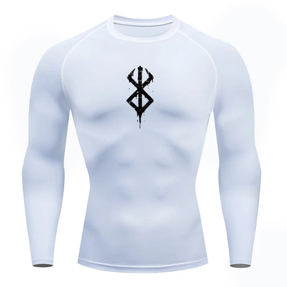 Anime Men's Compression Shirt Fitness Sport Running Tight Gym TShirts Athletic Workout Quick Dry Tops Tee Summer