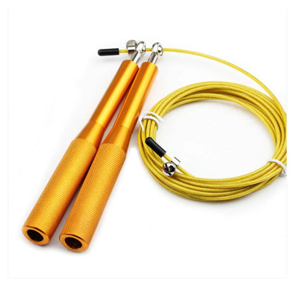 High Fast Speed Rope Wire Rope Jump Skipping Black Rope Aluminum Handle Adjustable Steel For Fitness with Durable Opp Bag